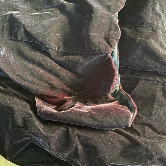 Black velvet petal scalloped neckline off the shoulder dress vintage retro - Picture 7 of 8